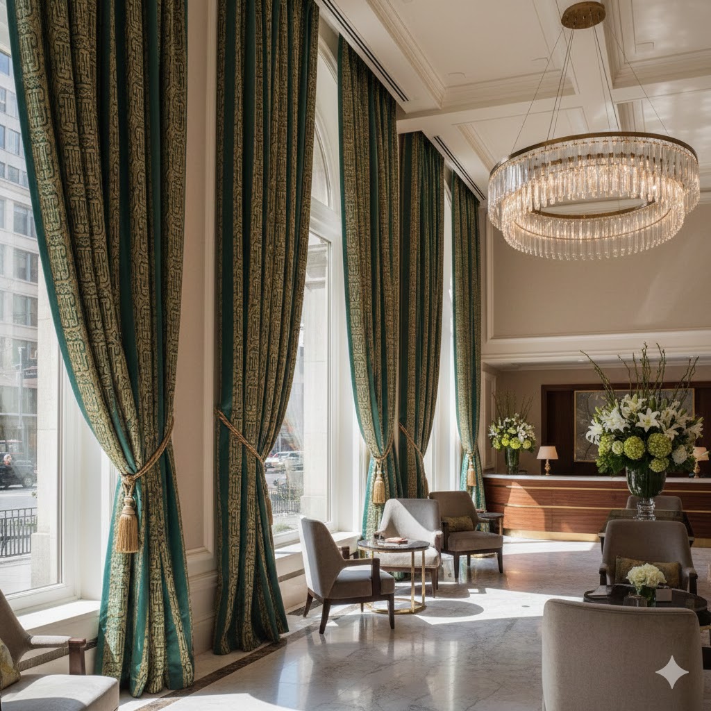Hotel Lobby Custom Drapes